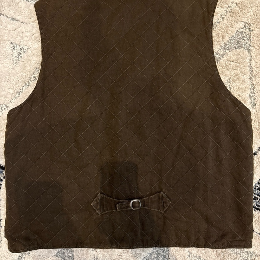 Woolrich Vest‎ Mens XL Brown Saddle Quilted Flannel Lined Hunting Outdoors - Picture 4 of 5